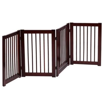 Folding Free Standing Panel Wood Pet Dog Safety Fence