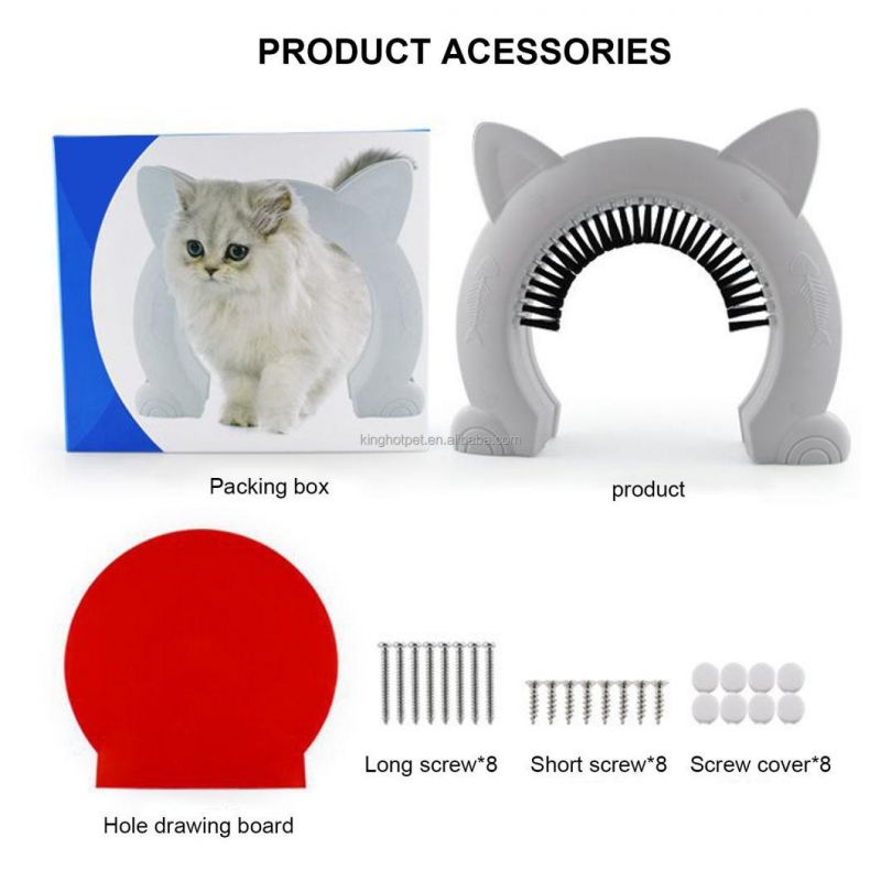 EU&Us Exclusive Patent Pet Wardrobe Door Brush Wall Cat Shape Flap Door