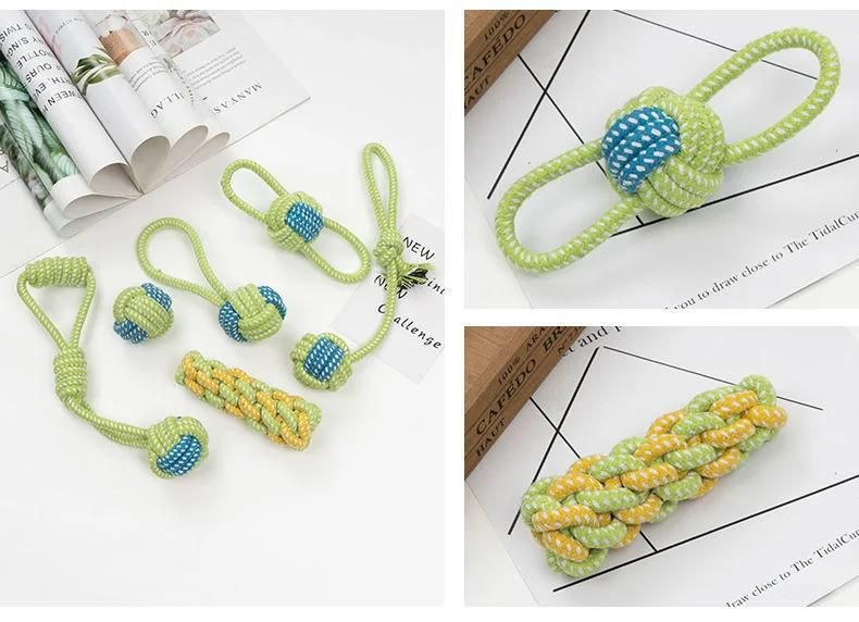 Dog Bite Rope Knot Weaving Toy Large Dog Rope Ball Puppy Molars Bite-Resistant to Relieve Boredom Bomei French Fighting Pet