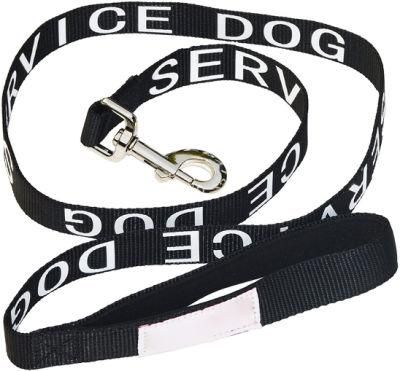Black Color Padded Service Dog Leash with Neoprene Handle
