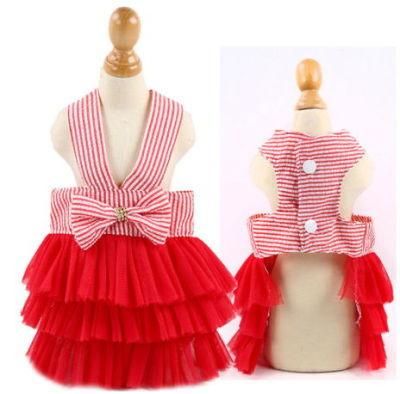 Bow Wedding Dress for Pet Clothes with Small Dogs Pet Clothing for Skirt Puppy Sweety Princess