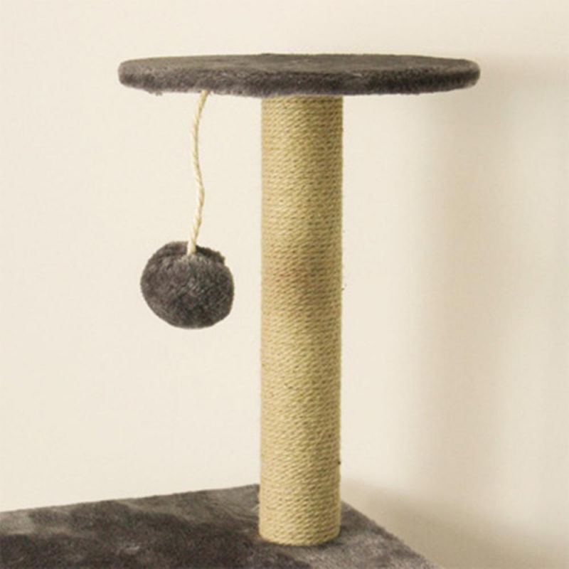 Top Pet Product Supplier Supply Cat Climbing Frame Kitten Scratching Column Cat Tree Jumping Platform Solid Wood Four Seasons Rattan Cat Scratching Board