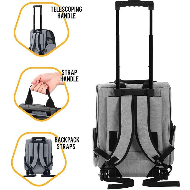 Mesh Ventilation Outdoor Pet Backpack Anti Scratch Nylon Net Pet Trolley Case