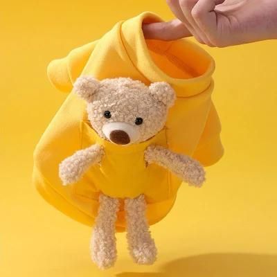 Custom Design New Comfortable Breathable Bear Backpack Winter Plush Pet Clothes Luxury Winter Warm Cats Dogs Clothes