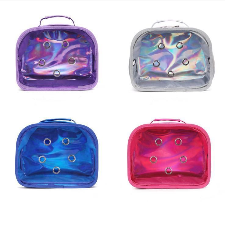 Pet Carrier for Small Cat and Dogs Laser Colorful PVC Transparent Pet Sling Bag Outdoor Dog Cat Pet Products