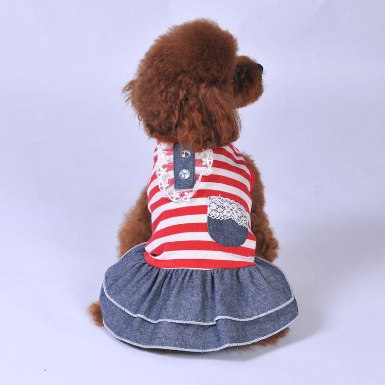 Source Manufacturers Hot Sale New Arrival Dog Skirt Sweet Puppy Denim Princess Dress Dog Clothes