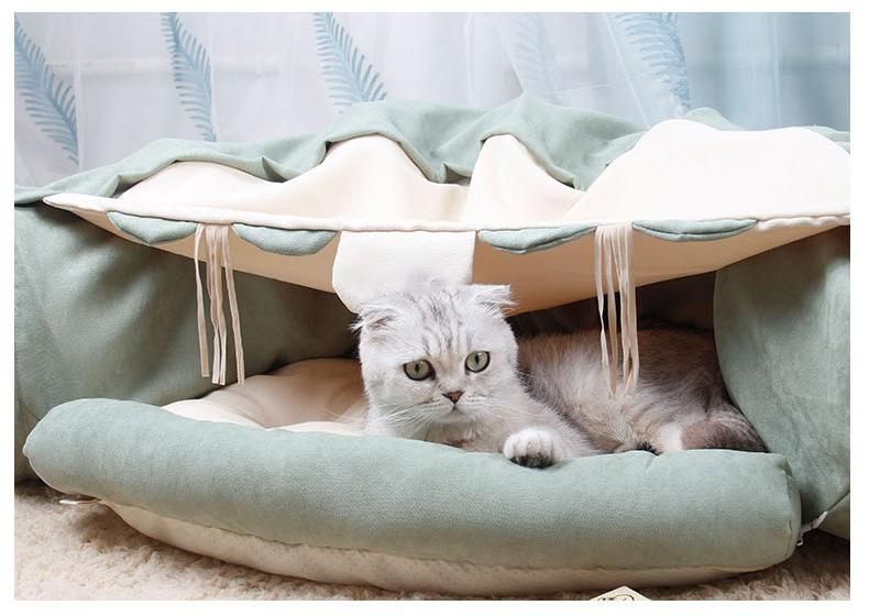 New Design Tent Shape Foldable Multi-Color Modern Pet Tunnel Cat Bed