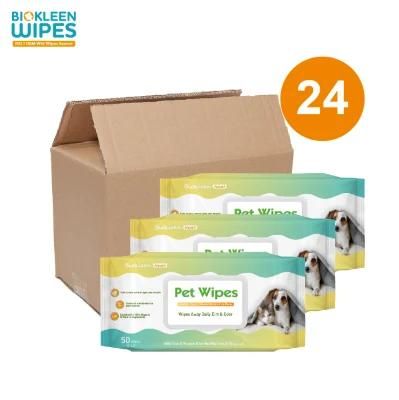 Biokleen Factory Wholesale Custom Pet Wet Tissue Pet Grooming Soft Cleaning Eye Ear Wipes Pet Wet Wipes for Dogs