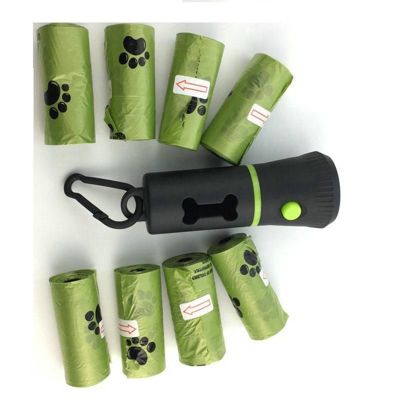 Dog Product, Dog Excrement Bag Dispenser with Built-in LED Flashlight and Carabiner, Pet Trash Bag Holder, Dog Walking Accessories