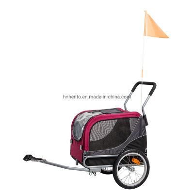 Pet Bike Stroller and Trailer for Dogs Foldable 2 in 1 Red Pet Bicycle Trailer and Jogger