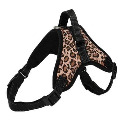 Leopard Print Dog Harness Reflective Pet Harness