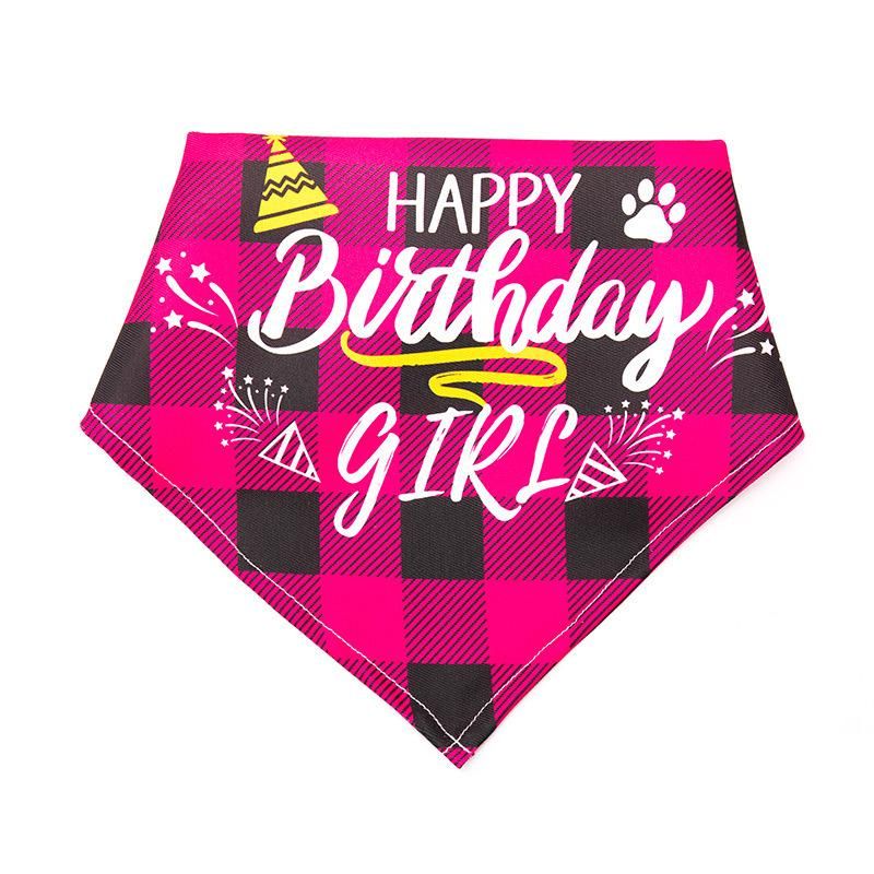 Pet Birthday Celebrate Scarf Washable Cotton Saliva Towel