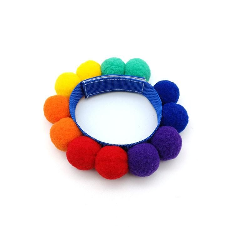 Customized Cute Velcro Pompom Party Cat Dog Accessories Pet Collar