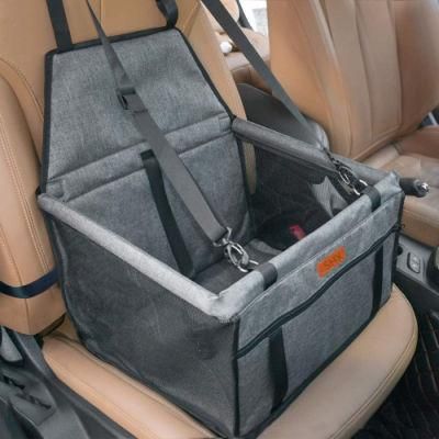 Dog Pet Elevated Car Seat Carrier Dog Travel Bag Collapsible Pet Booster Car Seat Carrier with Safety Lesh and Zipper