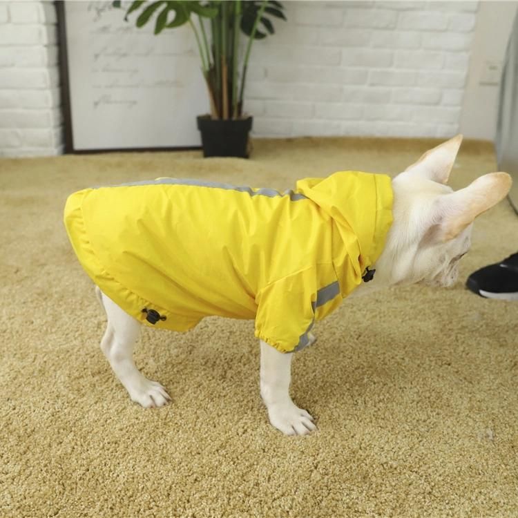 Full Cover Dog Clothes Summer Transparent Reflective Dog Raincoat Pet Clothing Dog