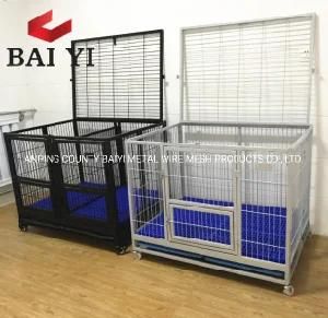 Stackable Black Metal Square Tubing Dog Kennel Cage Wholesale