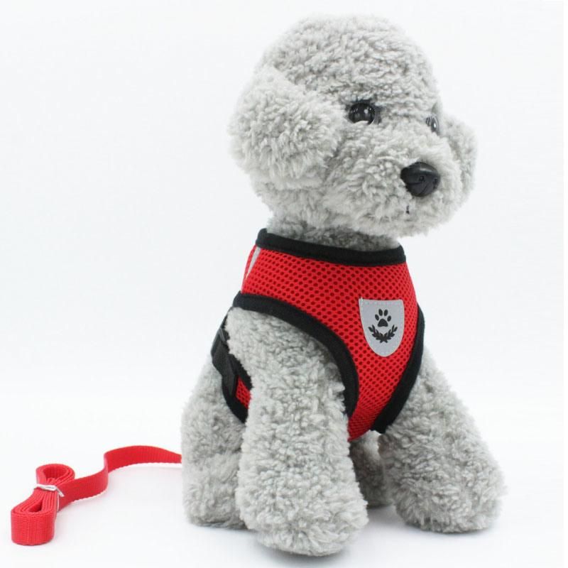 High Quality Red Mesh Pet Harness Soft Mesh No Pull Comfortable Padded Dog Harness Vest Pet Walking Vest Puppy Harness