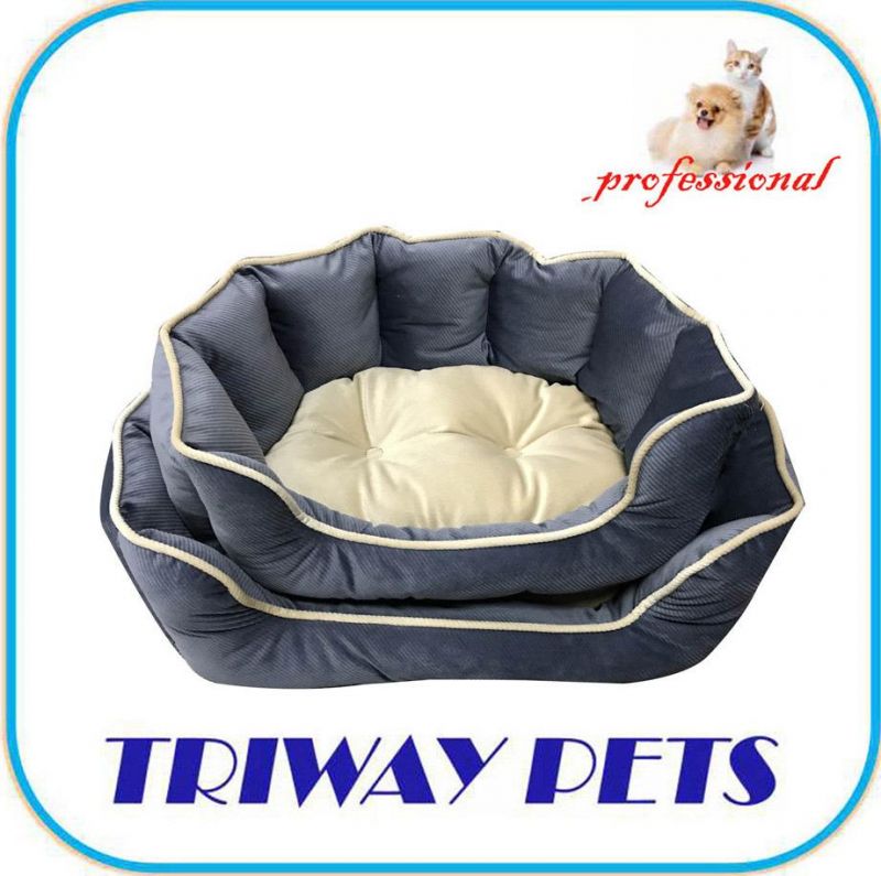 Twill Piping Soft Snuggle Dog Pet Bed