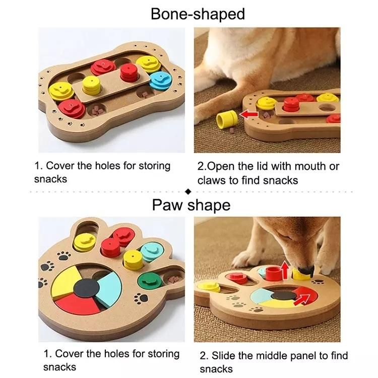 Smart Dog Wooden Training Feeder Puzzle Interactive Toy
