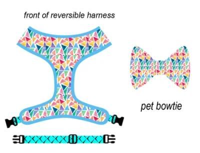 Customized Pattern Reversible Pet Dog Harness with Ajustable Accessioes for Walking The Dog