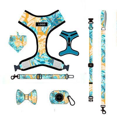 High Quality Pet Supplies Custom Print Dog Harness Belt and Leash Set Dog Accessories/Print