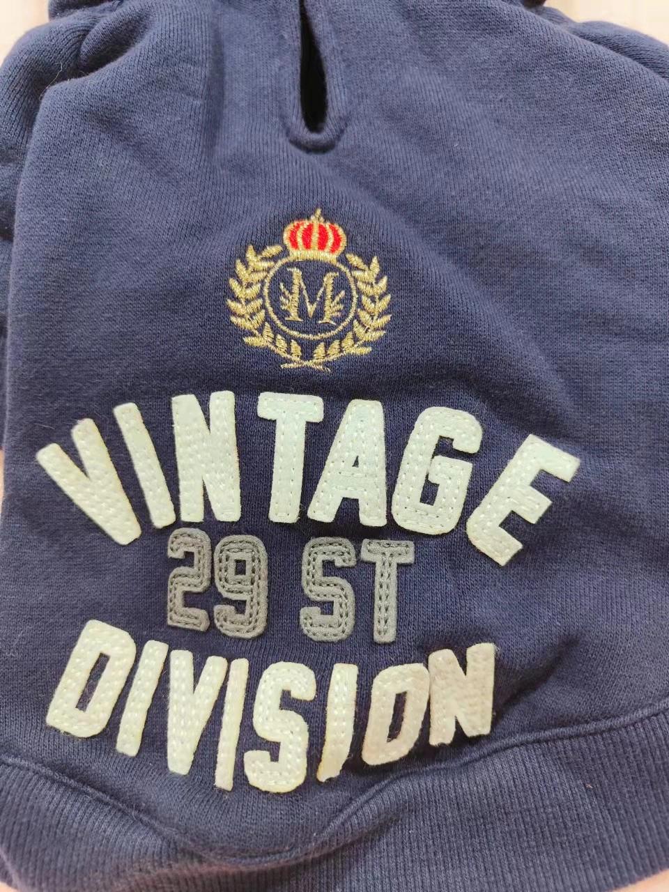 "Vintage 29st. Division"Pet Products Dog Clothes Dog Clothing Dog Hoodie