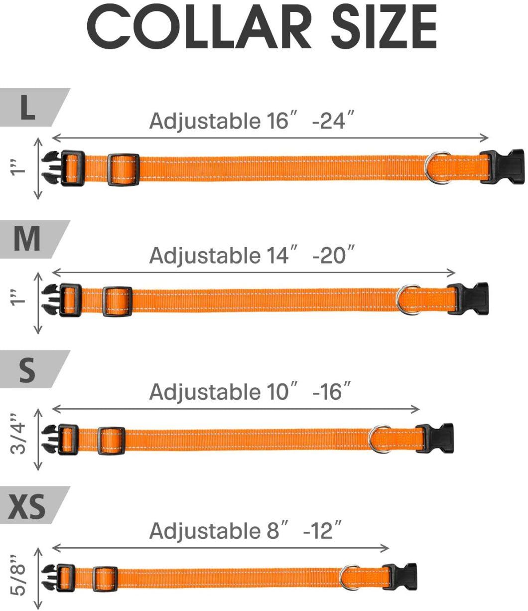 Reflective Quick Release Dog Collar with Multiple Colors