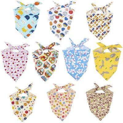 Polyester Pet Cute Pattern Dog Scarf Pet Saliva Towel