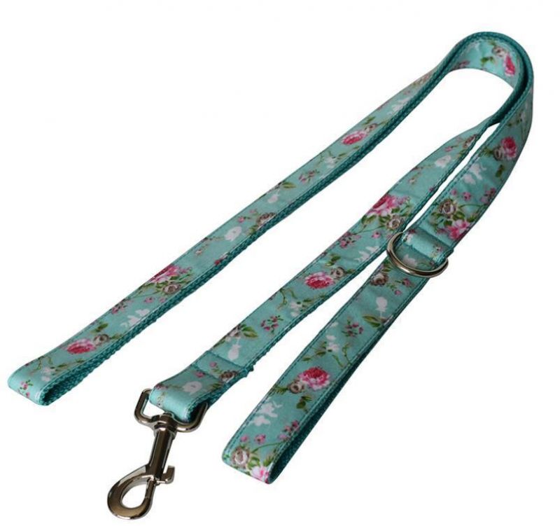 Green Rose Soft Poly Cotton Dog Collar