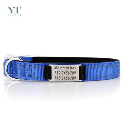 Soft Padded Handle Strong Heavy Duty Custom Comfortable Dog Collar Nylon Reflective Pet Collar Dog Leash