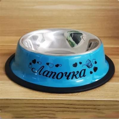 Painting Pet Accessory Best Selling Pet Products Printed Stainless Dog Bowl