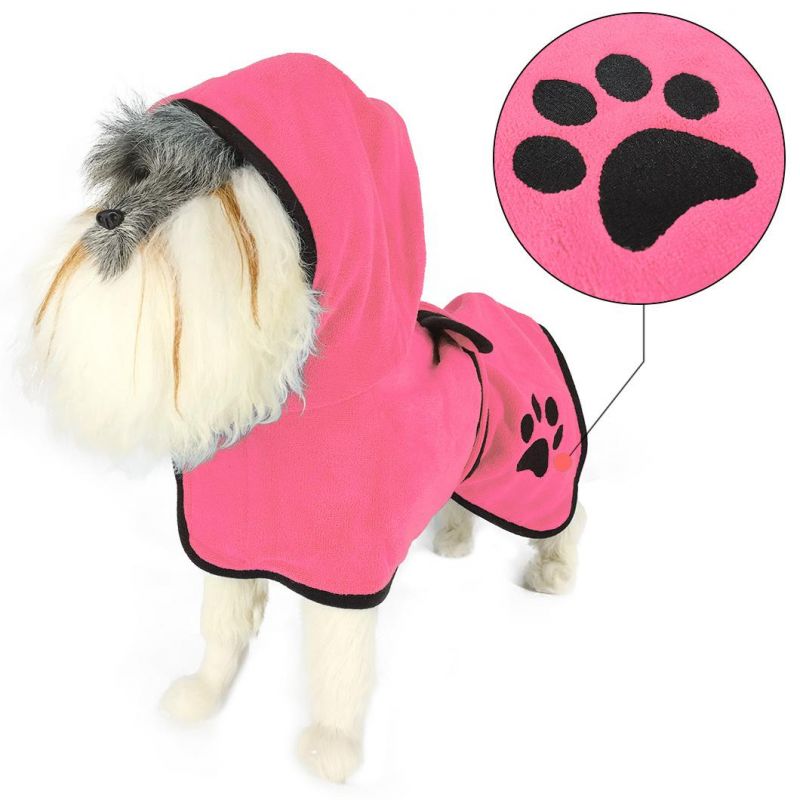 Wholesale Super Absorbent Soft Towel Robe Dog Cat Bathrobe Grooming Quick Drying Pet Product