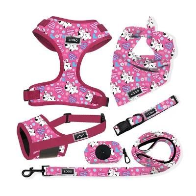 Tactical Reflective Dog Harness Set Luxury Harness for Dogs High Quality Sublimation Dog Collar Leash