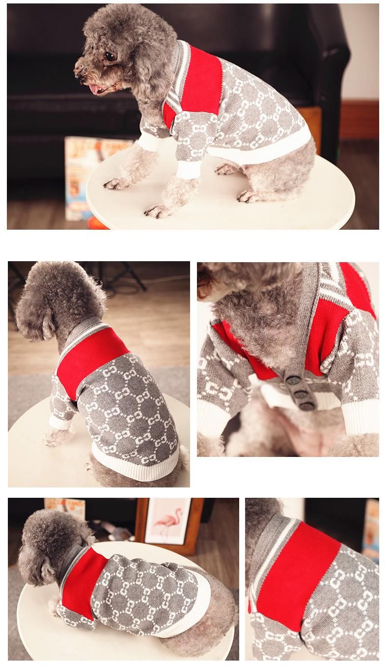 New Dog Cardigan Sweater, Knitted Furry Warm Stocked Puppy Cat Clothes//