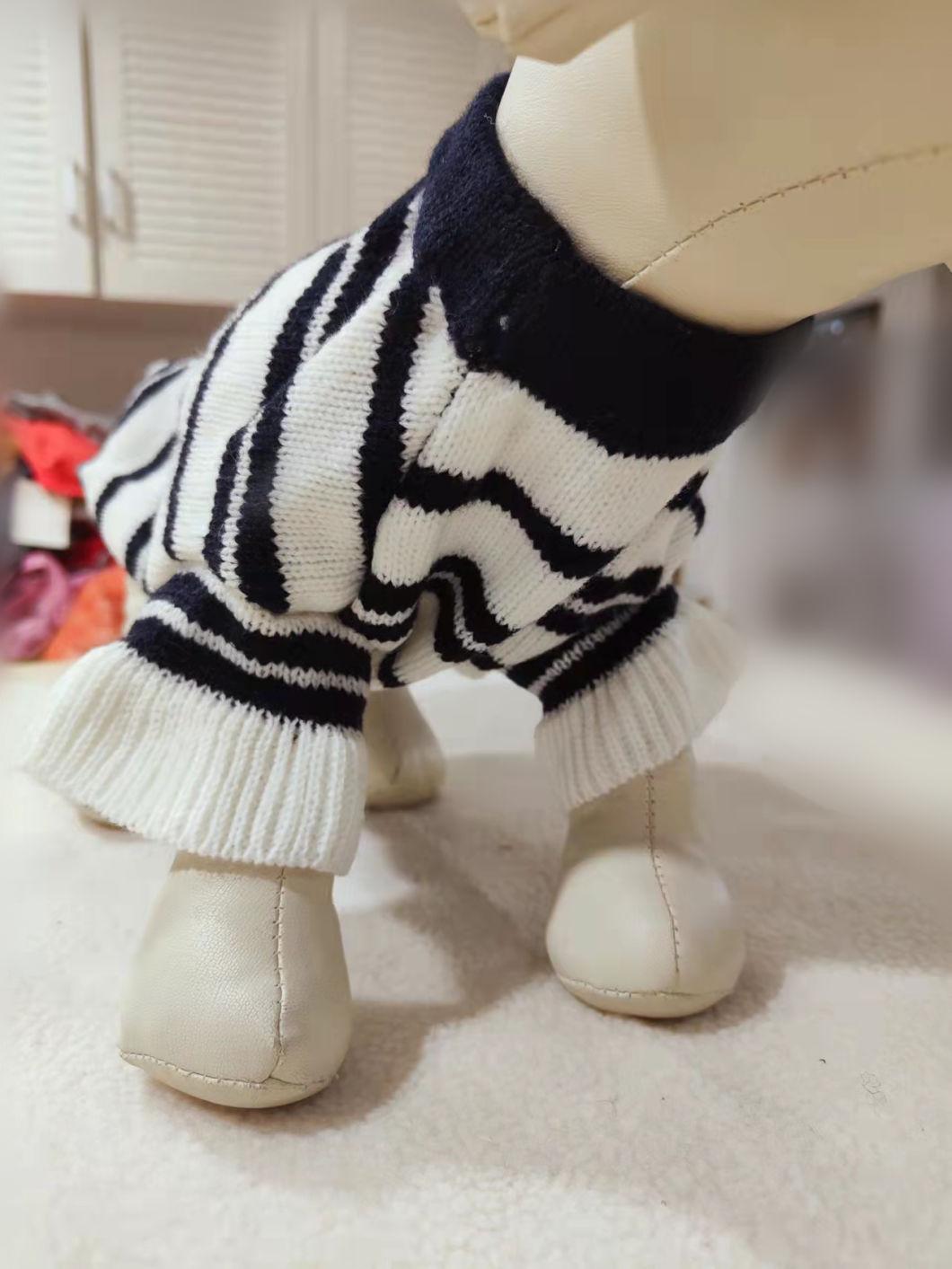 Black and White Strip Fashion Designer Dog Clothes Factory Wholesale Dog Clothes