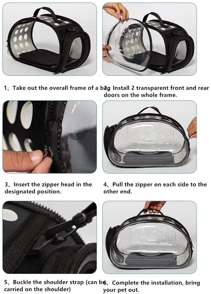 Outdoor Transparent Portable Breathable Foldable Cat Carrier Backpack Bag