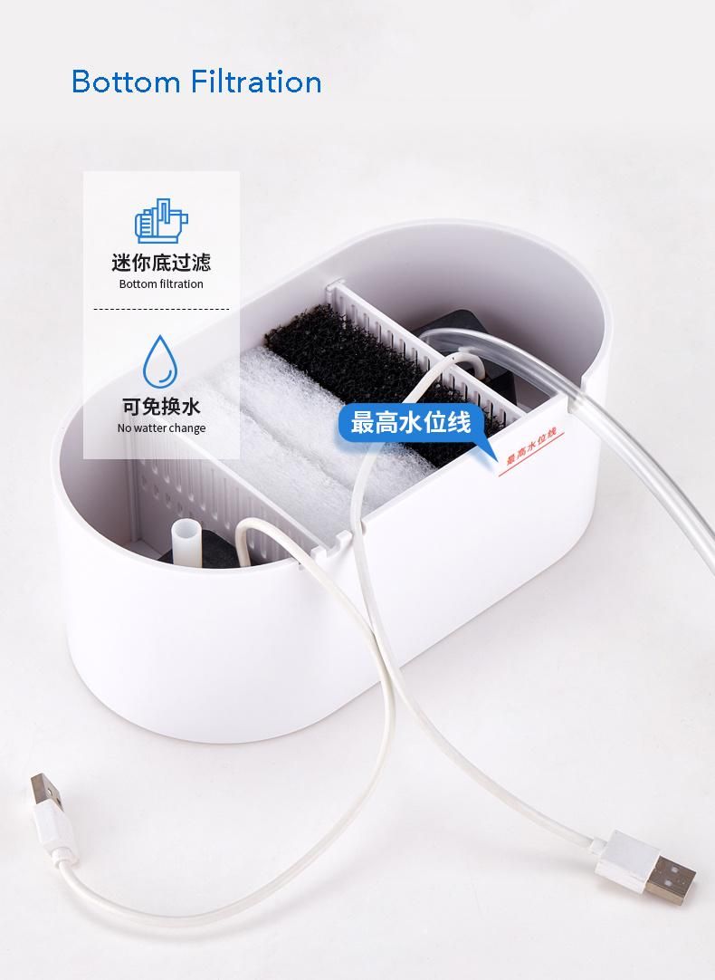 1-Gallon Mini Desktop Aquarium Kit Safe Acrylic White