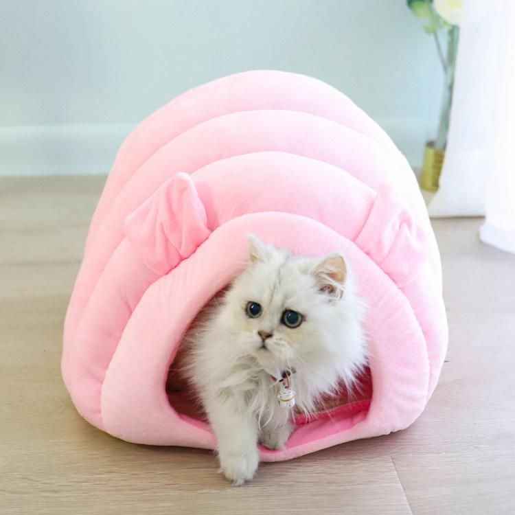 Plush Sheep Shape Cave House Bed with Pad for Kitty Dog Pet Puppy Pet Bed Pet Products Nest