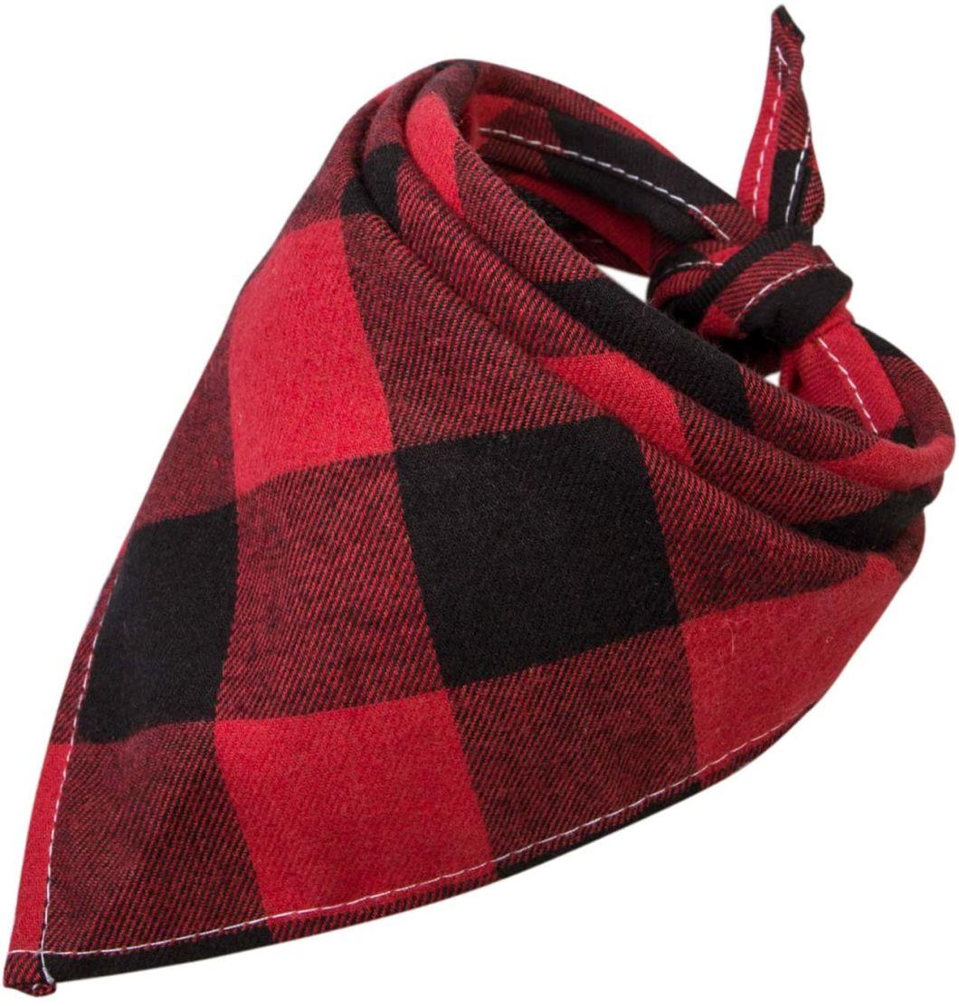 Washable Reversible Triangle Bibs Scarf, Plaid Painting Kerchief