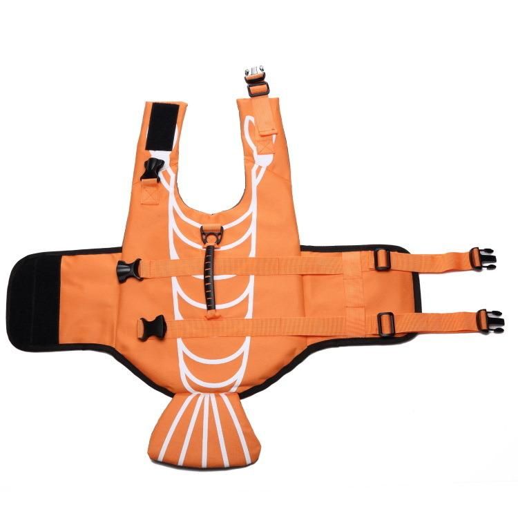 Shrimp Design Adjustable Dog Swimsuit Inflatable Pet Safety Jacket PVC Airbag Reflective Dogs Flotation Life Vest