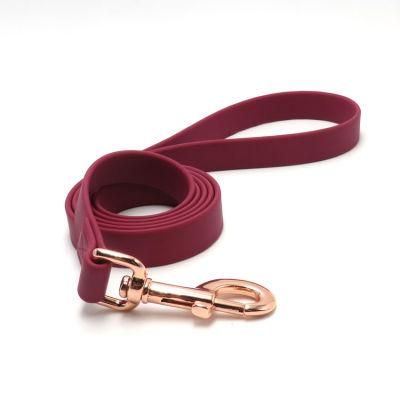 New Arrival Wholesale Custom Pet Products Leash Waterproof Soft PVC Dog Leash with Rose Gold Metal Hook