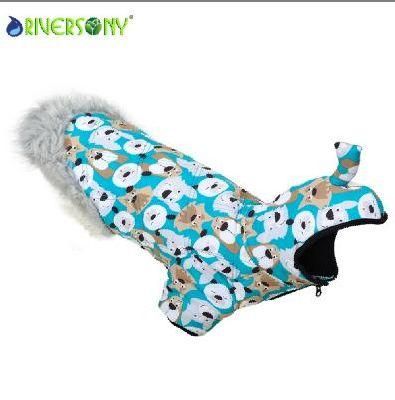 Fake Fur Print Dog Outdoor Wear Jacket Impermeable Perro