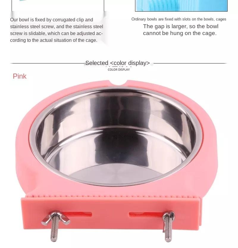 Hanging Cage Stainless Steel Pet Bowl Suitable for Puppy Feeding Water Bowl