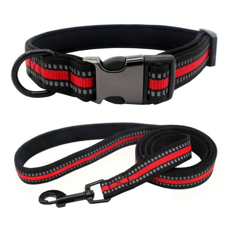 Strong Metal Buckle Dog Collar with Reflective Strips