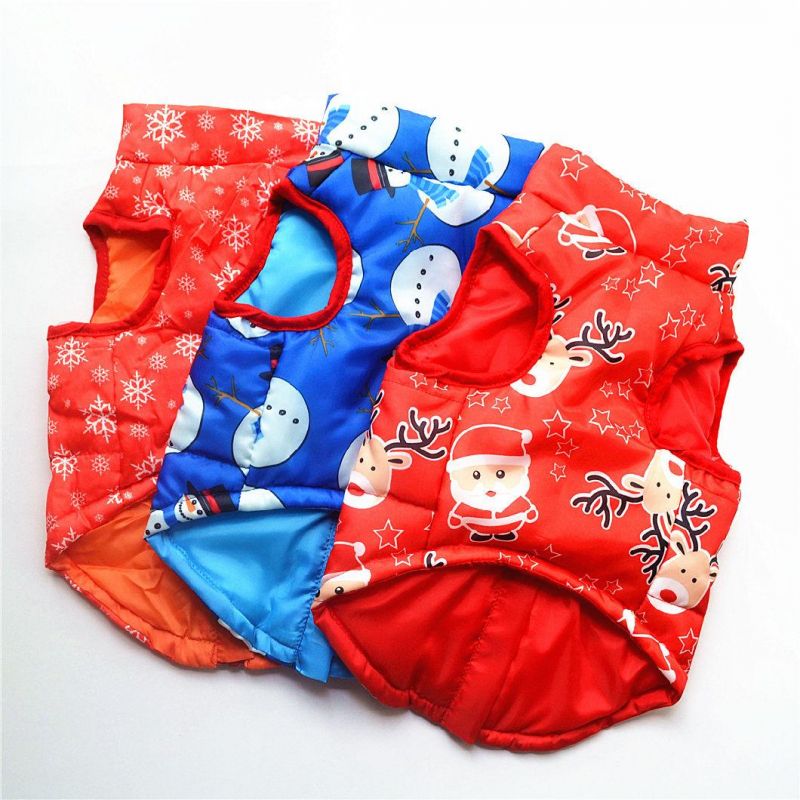 Warm Reversible Dog Coat Thick Padded Comfortable Winter Dog Jacket Safety Dog Vest
