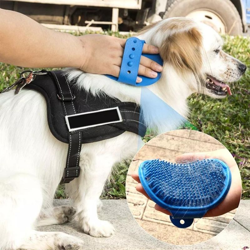 Factory Wholesale Cheap Rubber Dog Bath Brush Pet Bath Comb Pet Cat Dog Grooming Massage Bath Brush