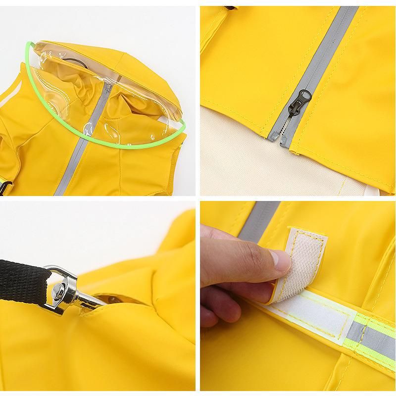 Hot Wholesale Large Dogs Raincoats Adjustable Pets Waterproof Clothes Unique Luminous Pattern Rain Jackets