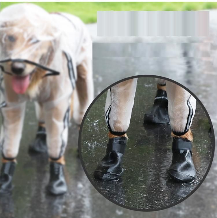 Eco-Friendly Silicone Dog Boots Silicone Rainy Shoes Amazon Hot Sales Flexible Protecting Shoe for Pets