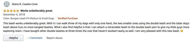 Red Color Double Dog Walking & Training Leash with Comfortable Shock Absorbing Reflective Bungee Two Dogs Waste Bag Dispenser Dog Train