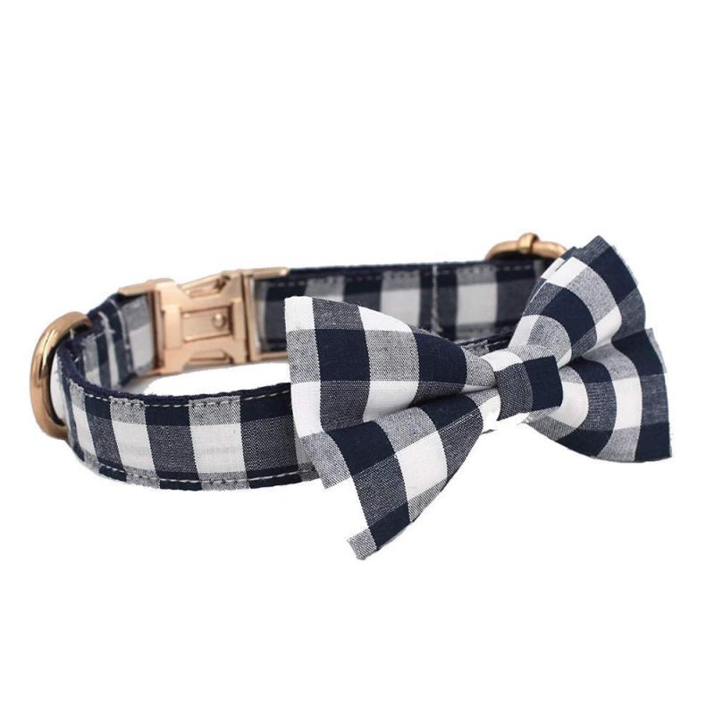 Amazon High Quality Elegant British Plaid Adjustable Breakaway Pet Cat Dog Collar with Bow Tie, Plaid Collars Adjustable Bowknot Pet Dog Collar